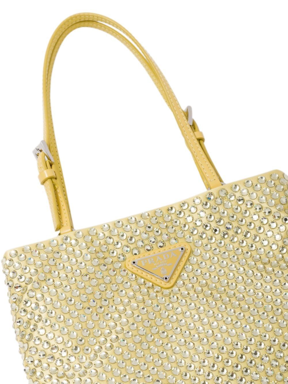 Pra*a crystal-embellished satin handbag