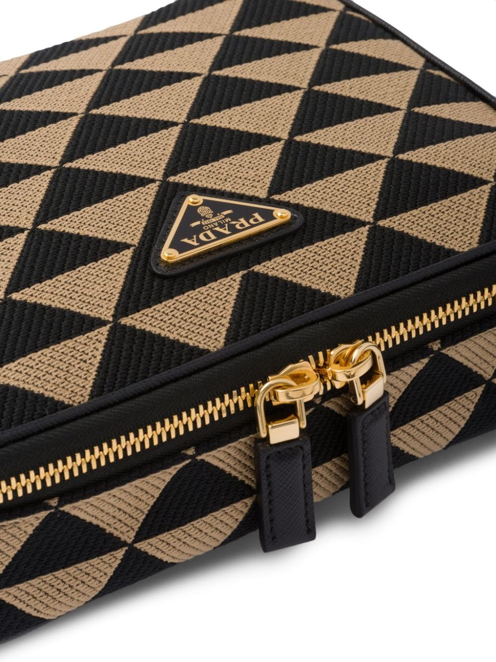 Pra*a symbole embroidered messenger bag