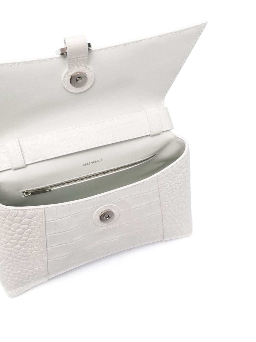 Ba*len*cia*ga small hourglass crocodile-effect shoulder bag