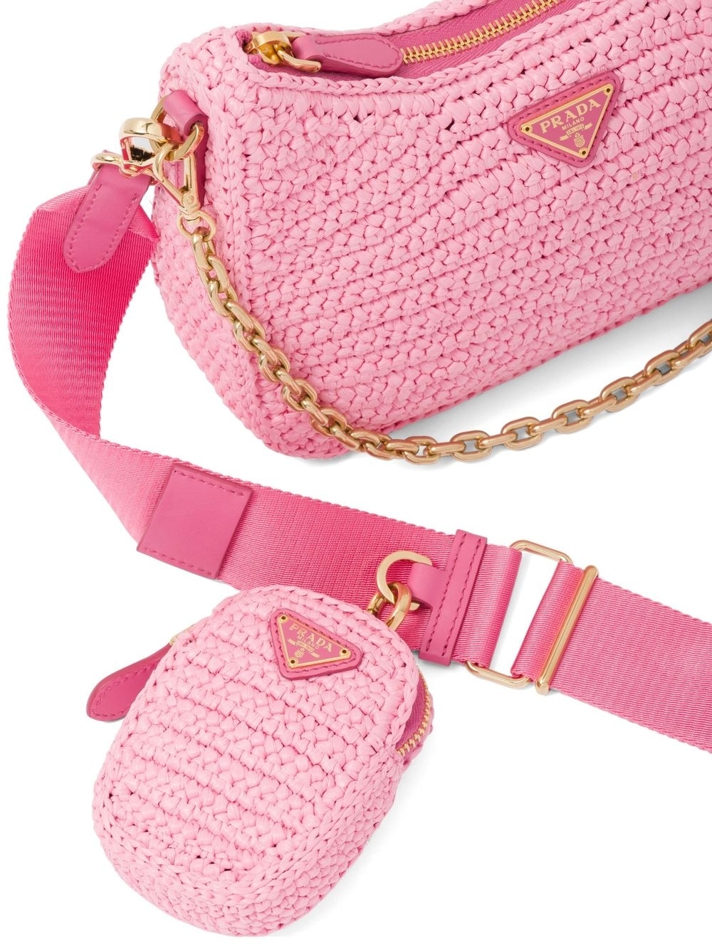 Pra*a re-edition 2005 crochet-knit shoulder bag