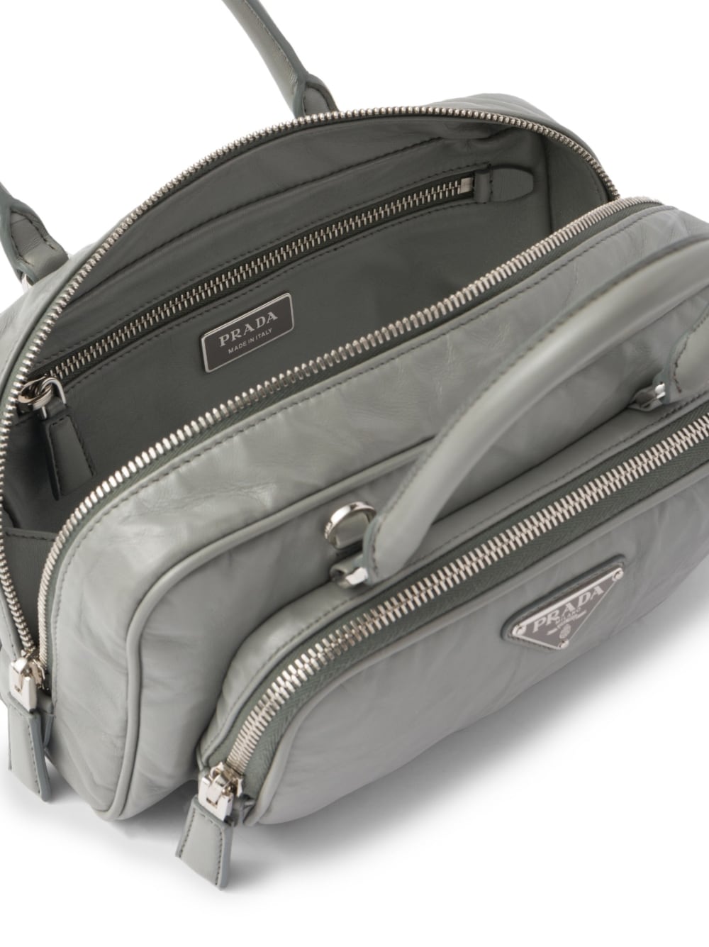 Pra*a multi-pocket leather tote bag