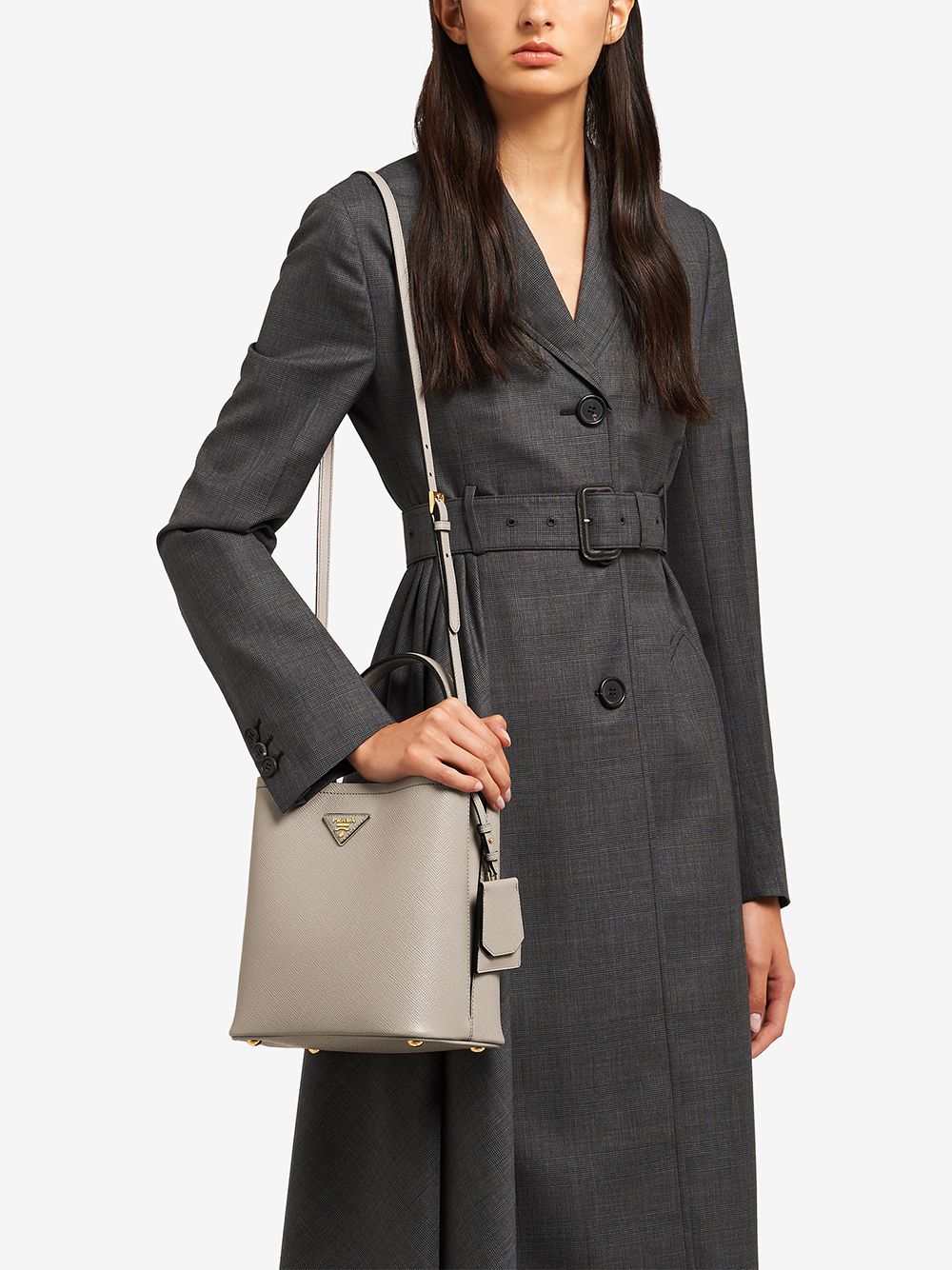 Pra*a medium double saffiano tote bag