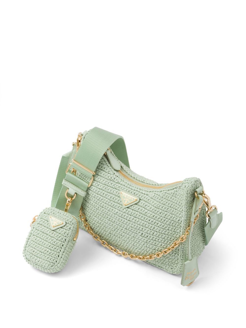 Pra*a re-edition 2005 crochet-knit shoulder bag