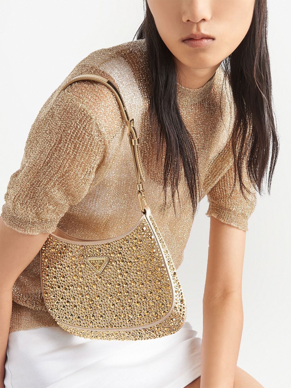 Pra*a cleo crystal-embellished shoulder bag