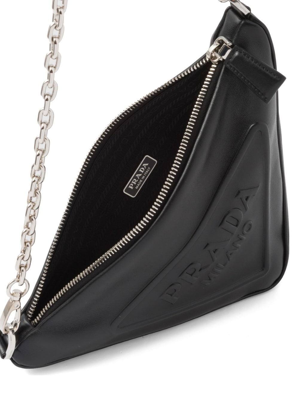 Pra*a triangle leather mini bag