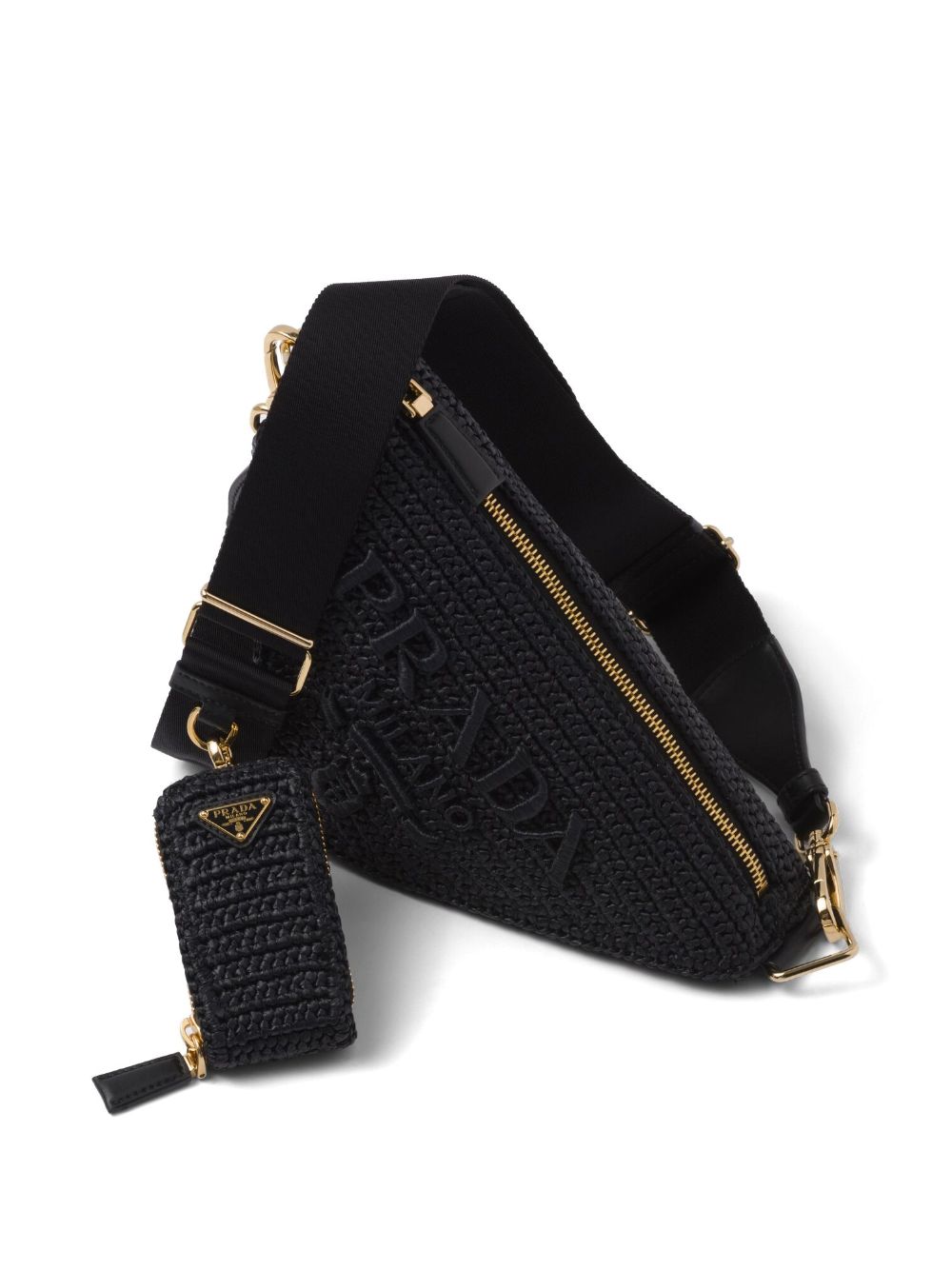 Pra*a triangle crochet shoulder bag