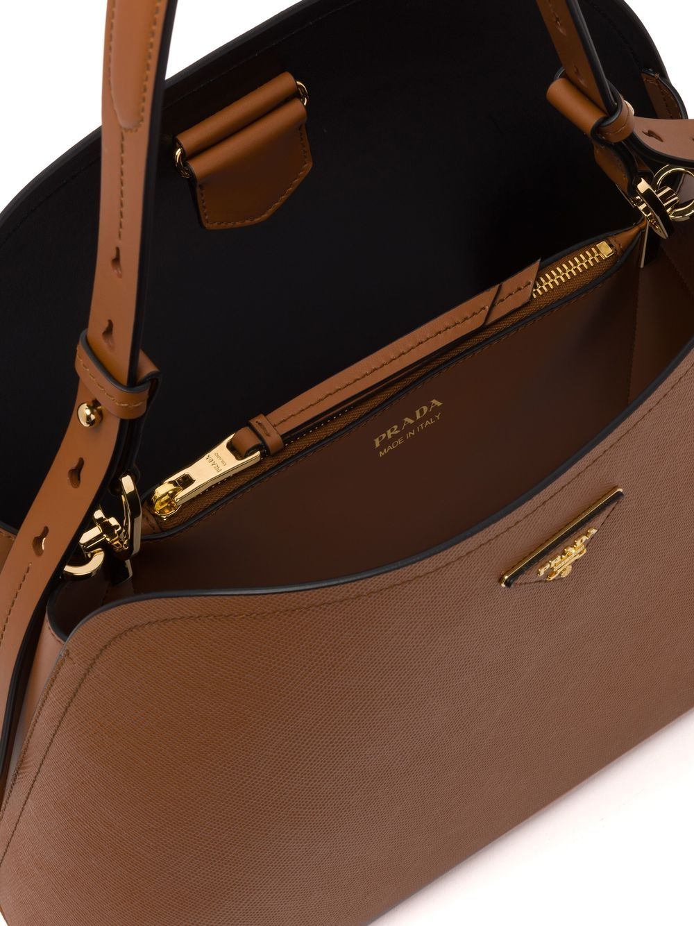 Pra*a large matinee leather handbag