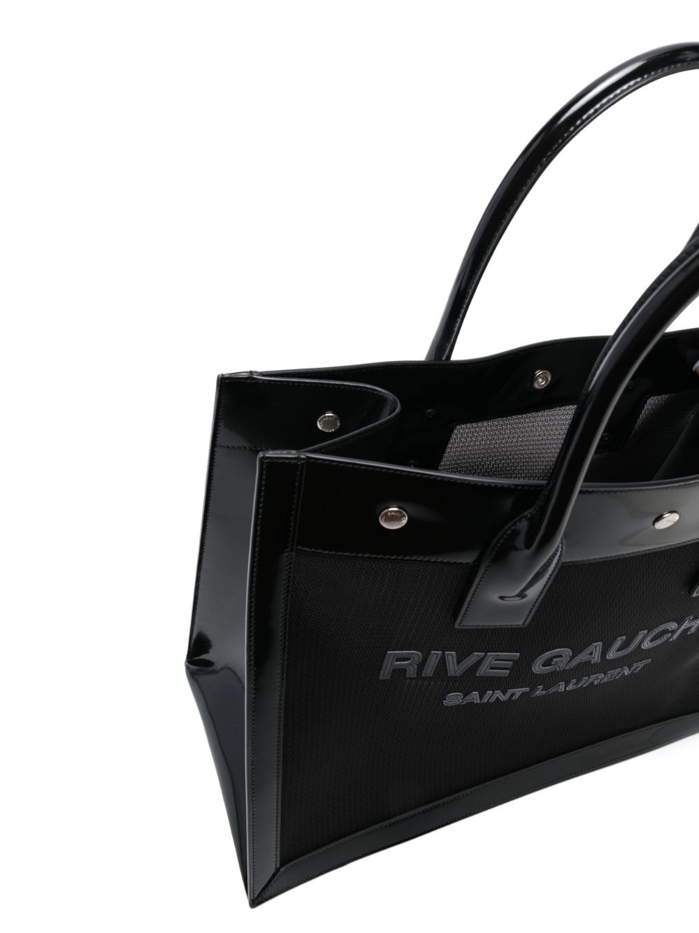 Saint Laurent Rive Gauche patent-finish tote bag