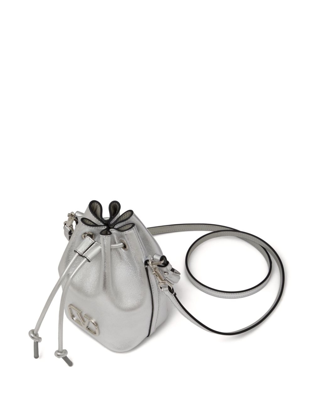 Valentino Garavani mini VLogo Signature metallic bucket bag