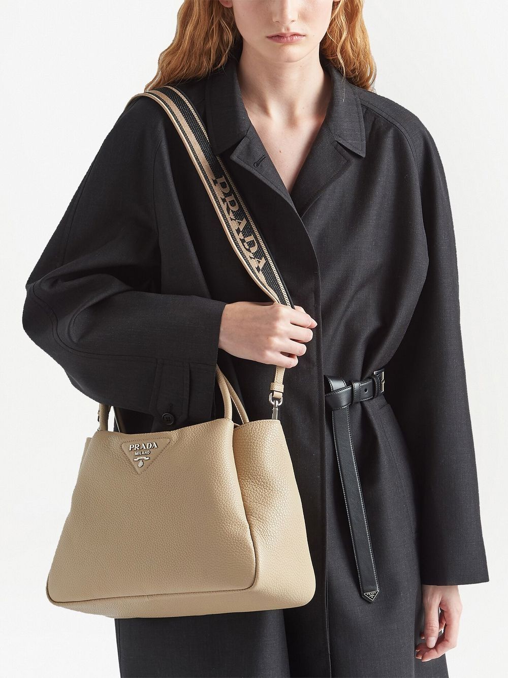 Pra*a logo-lettering top-handle bag