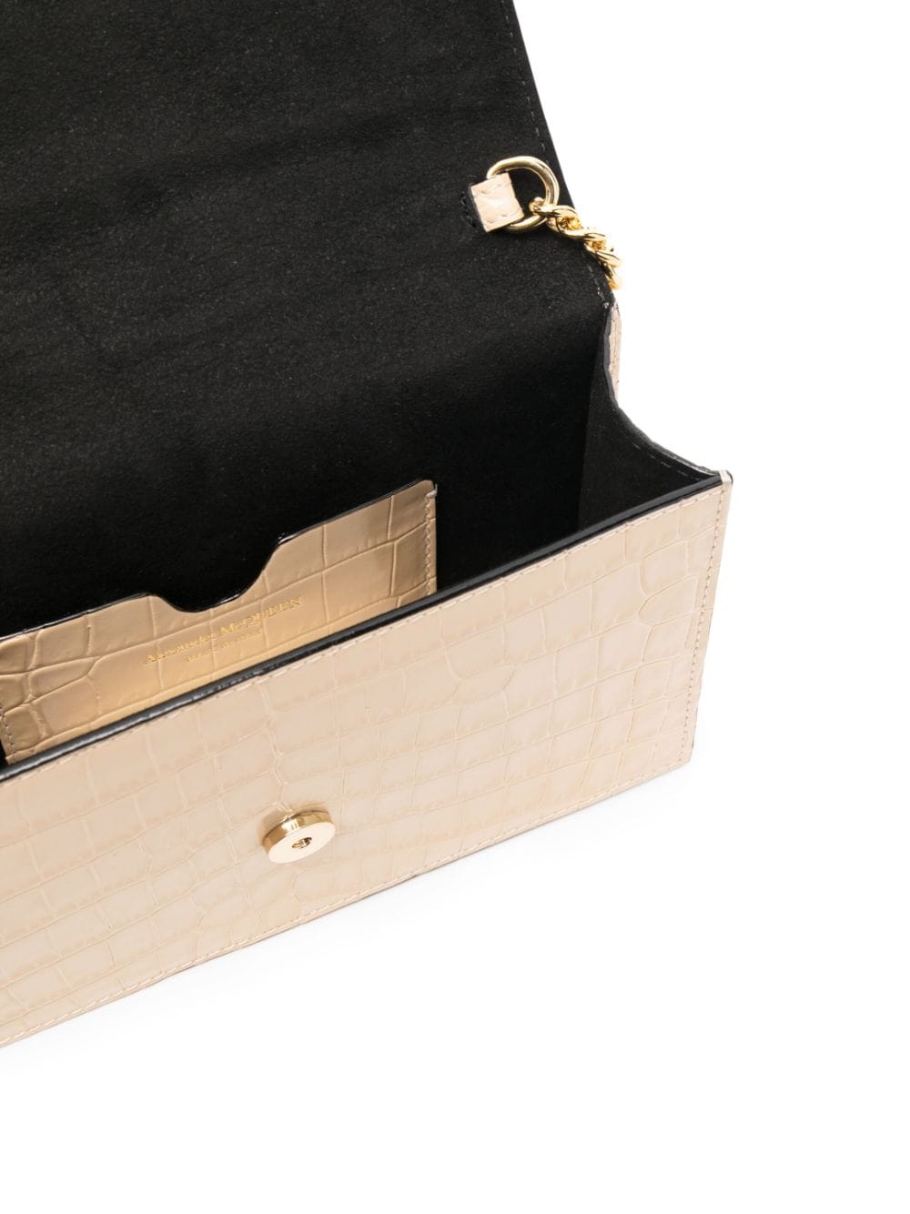 Alexander McQueen crocodile-effect leather shoulder bag