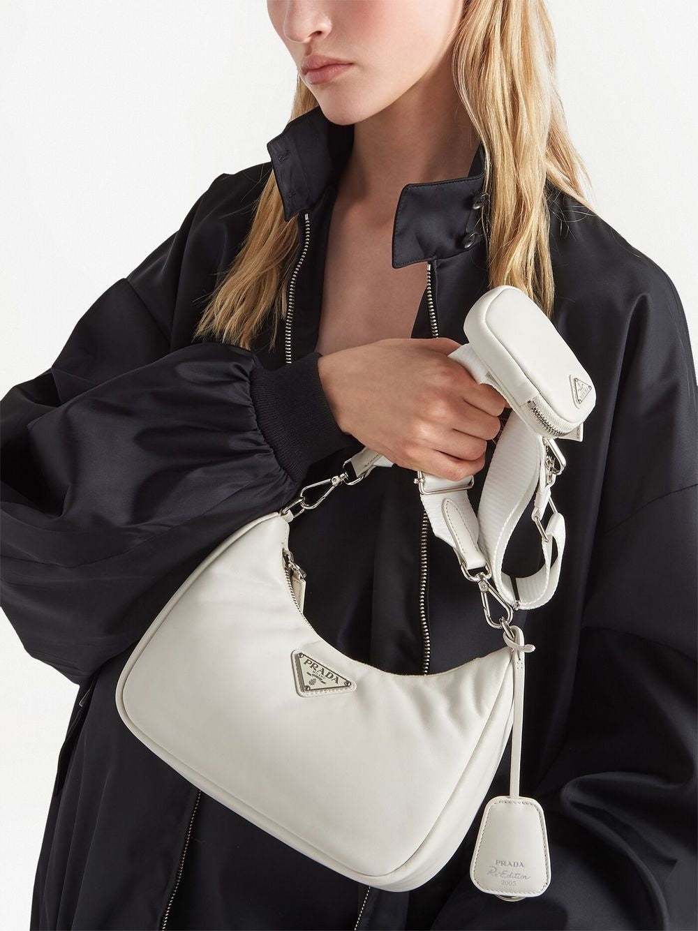 Pra*a re-edition 2005 padded leather shoulder bag