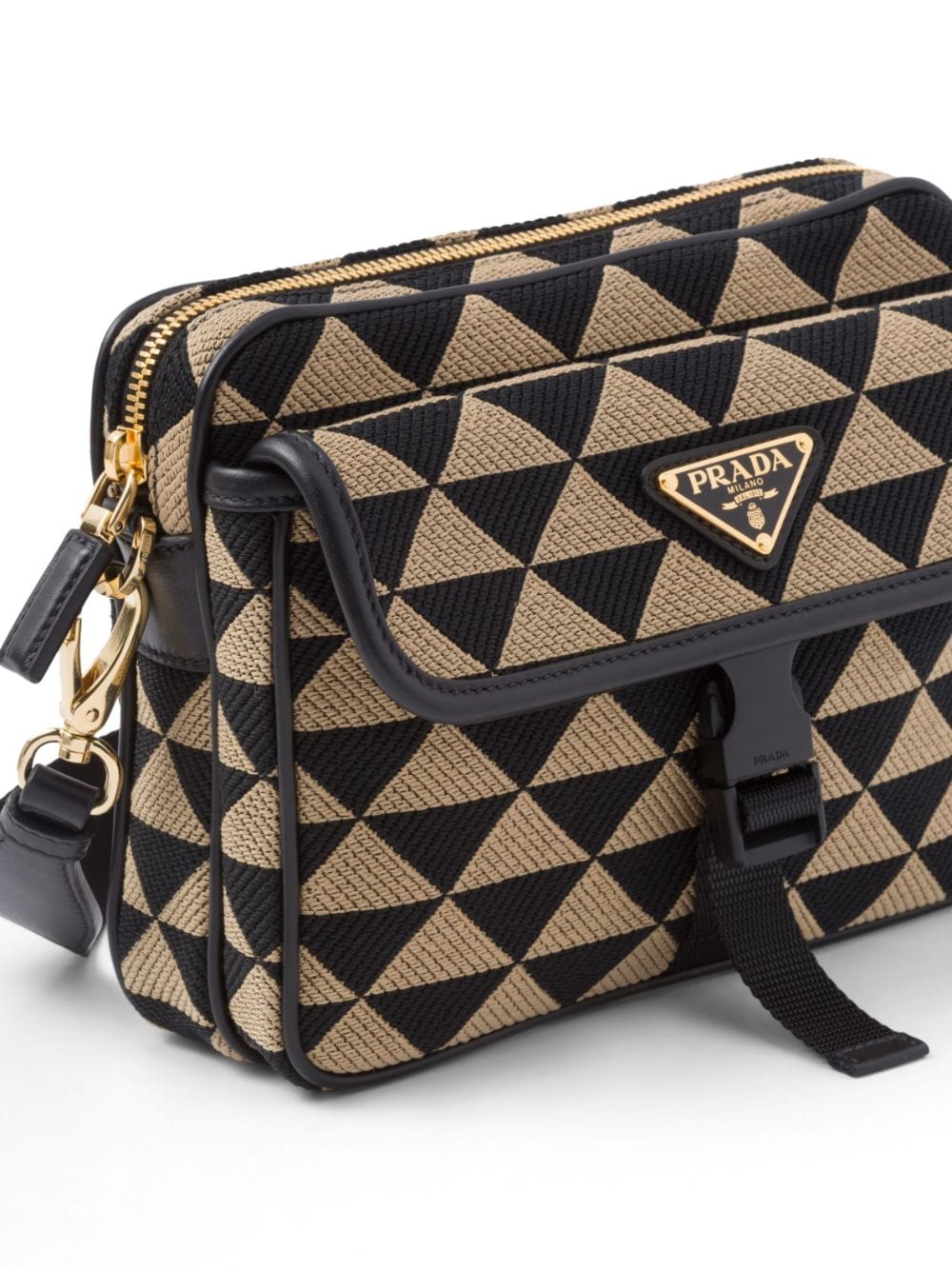 Pra*a symbole embroidered shoulder bag