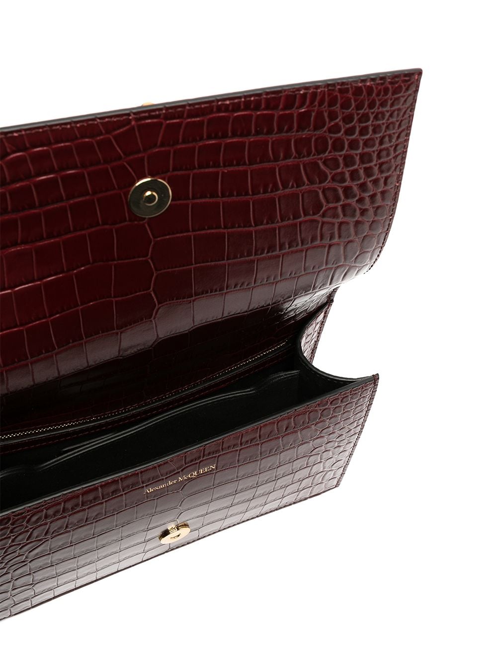Alexander McQueen Jewelled crocodile-effect satchel