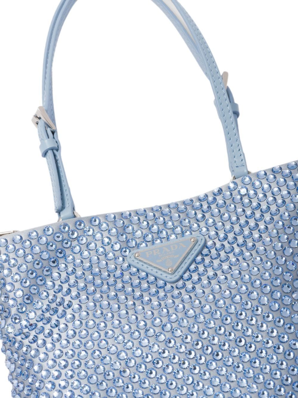 Pra*a crystal-embellished satin handbag