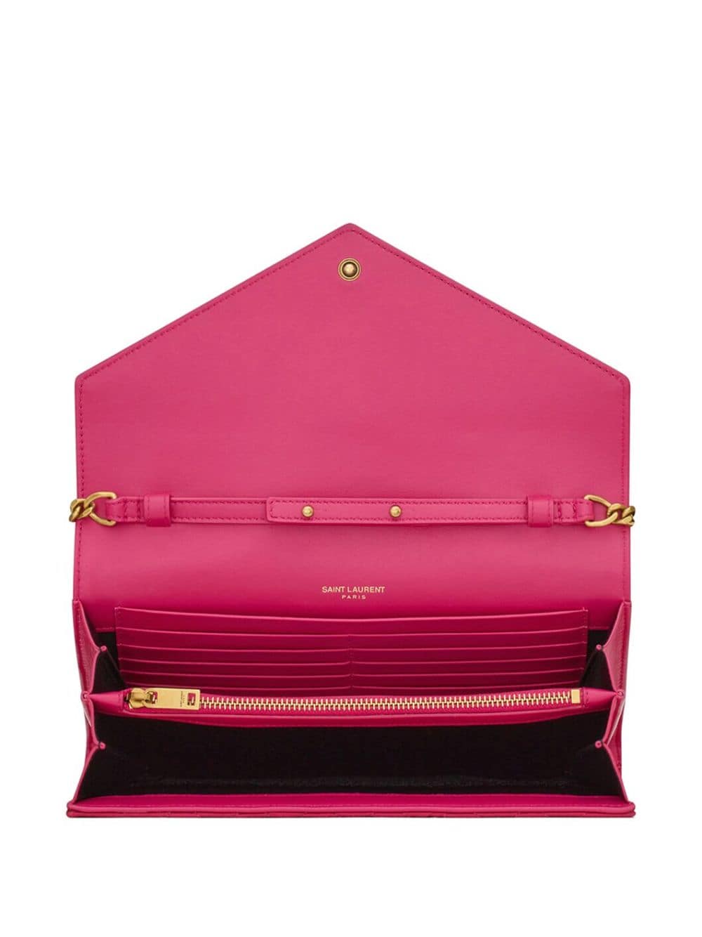 Saint Laurent matelassé logo-plaque envelope bag