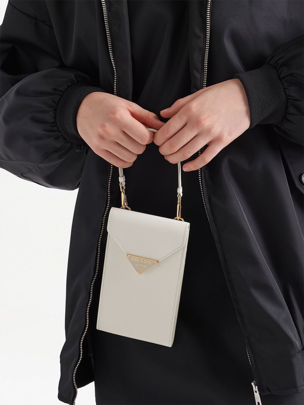 Pra*a saffiano leather mini bag