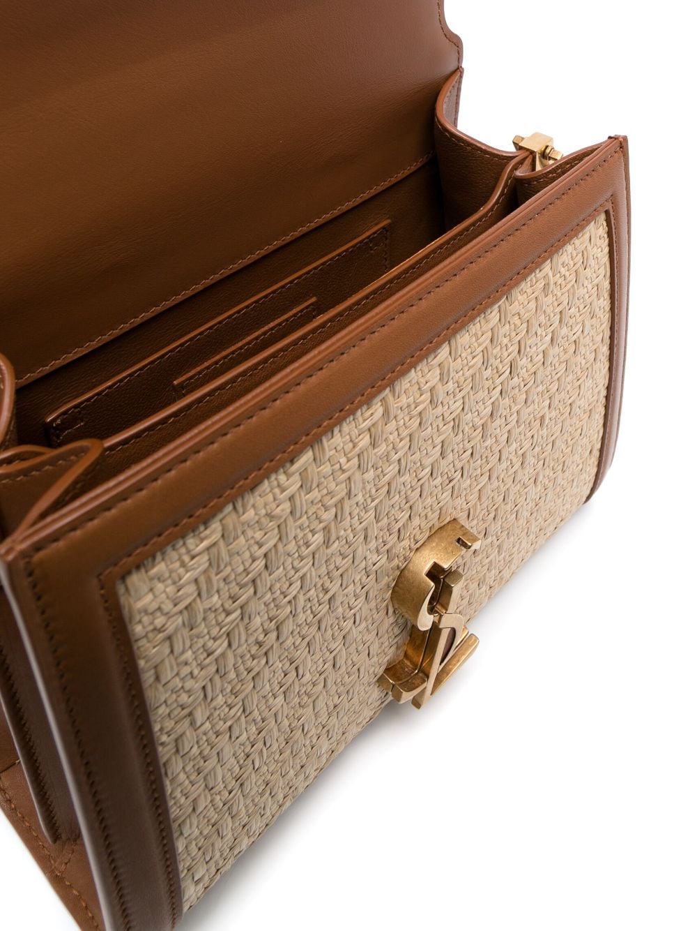 Saint Laurent mini Cassandra raffia tote bag