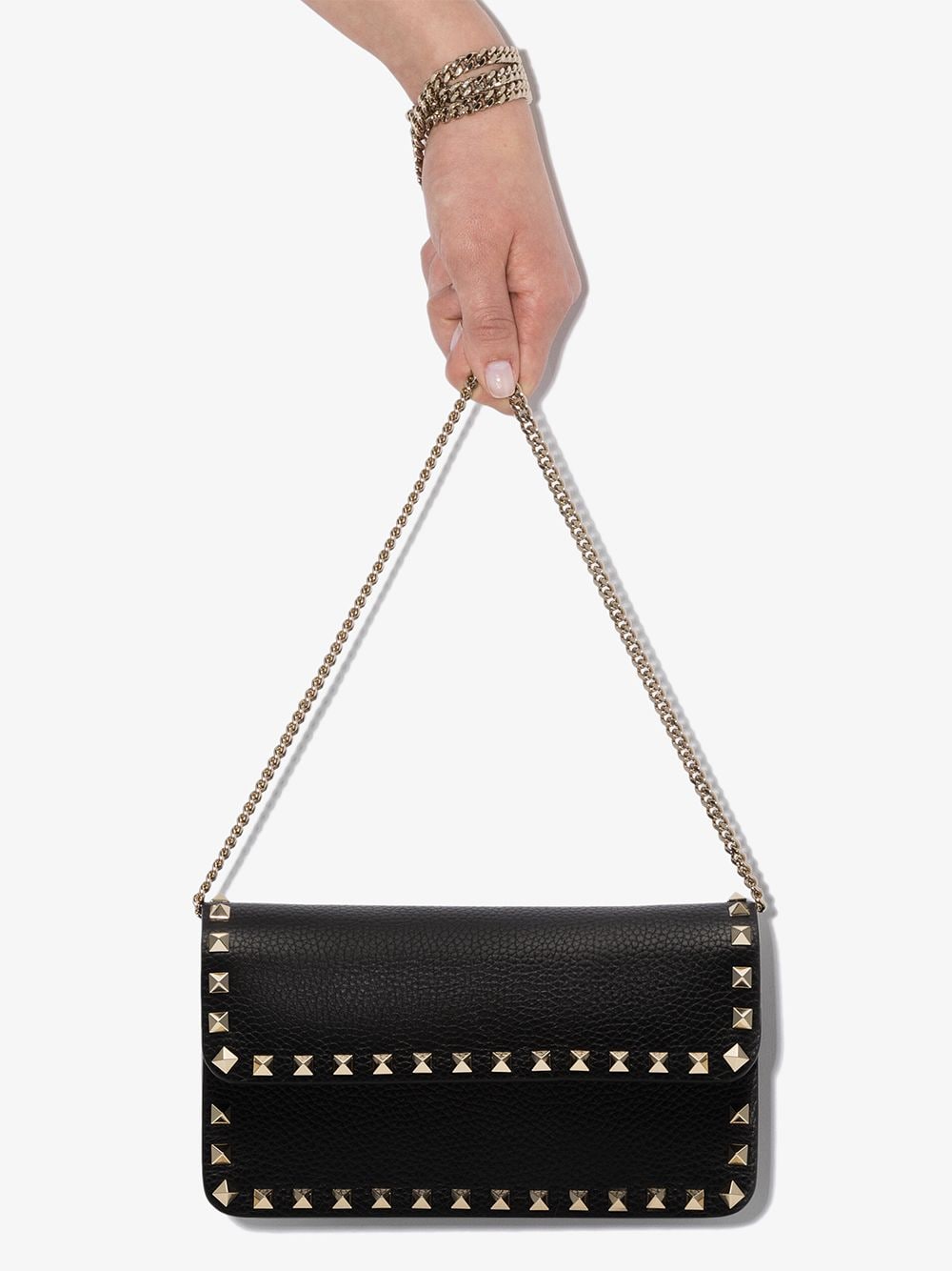 Valentino Garavani Rockstud leather clutch bag