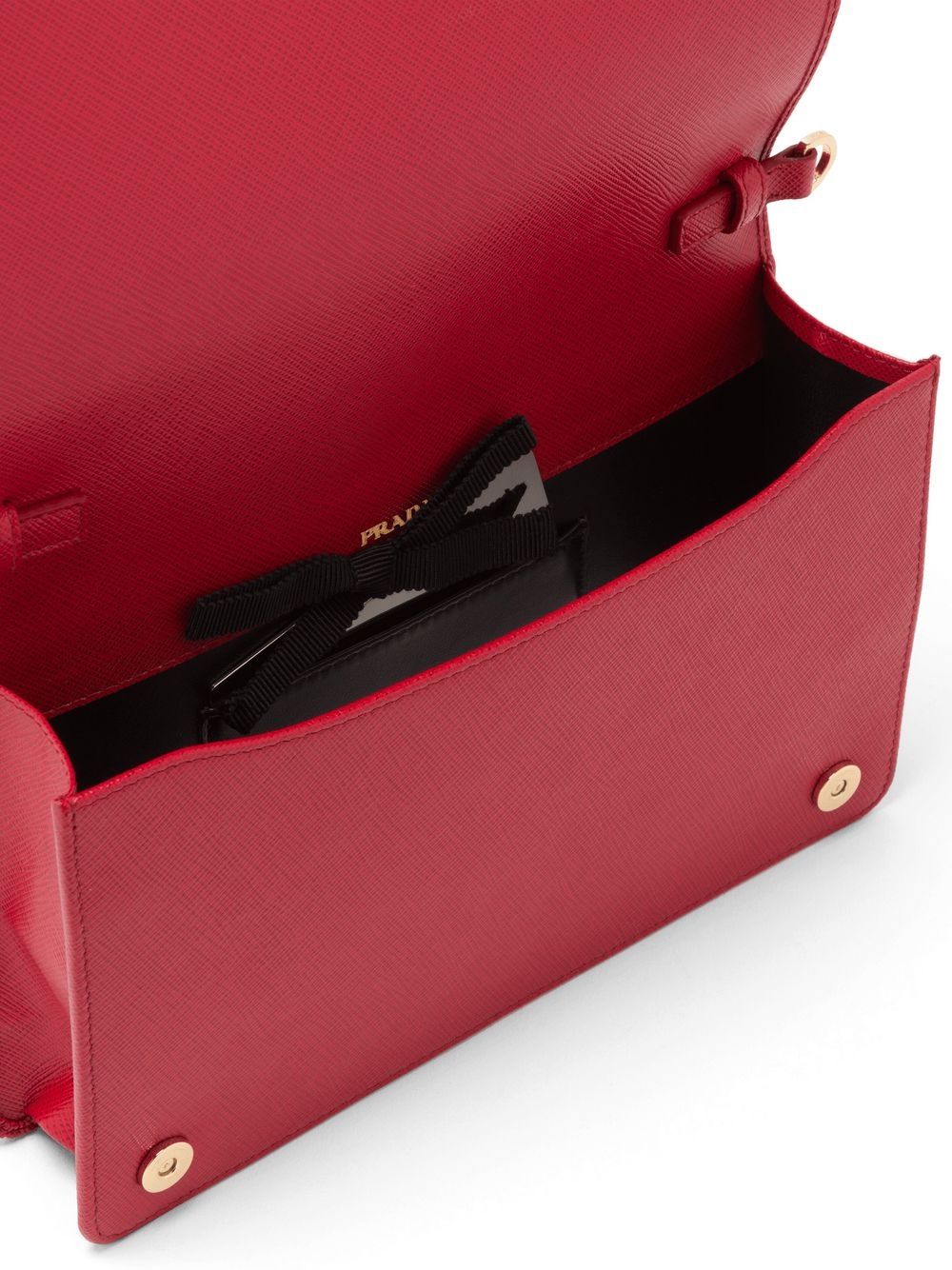 Pra*a logo-plaque saffiano leather mini bag