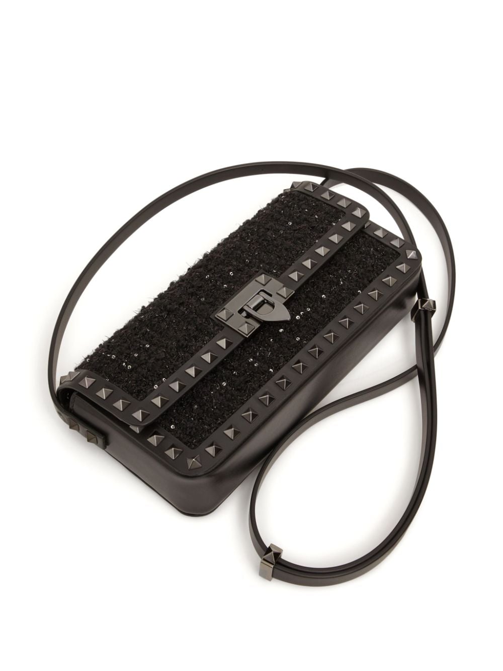 Valentino Garavani Rockstud23 E/W tweed shoulder bag