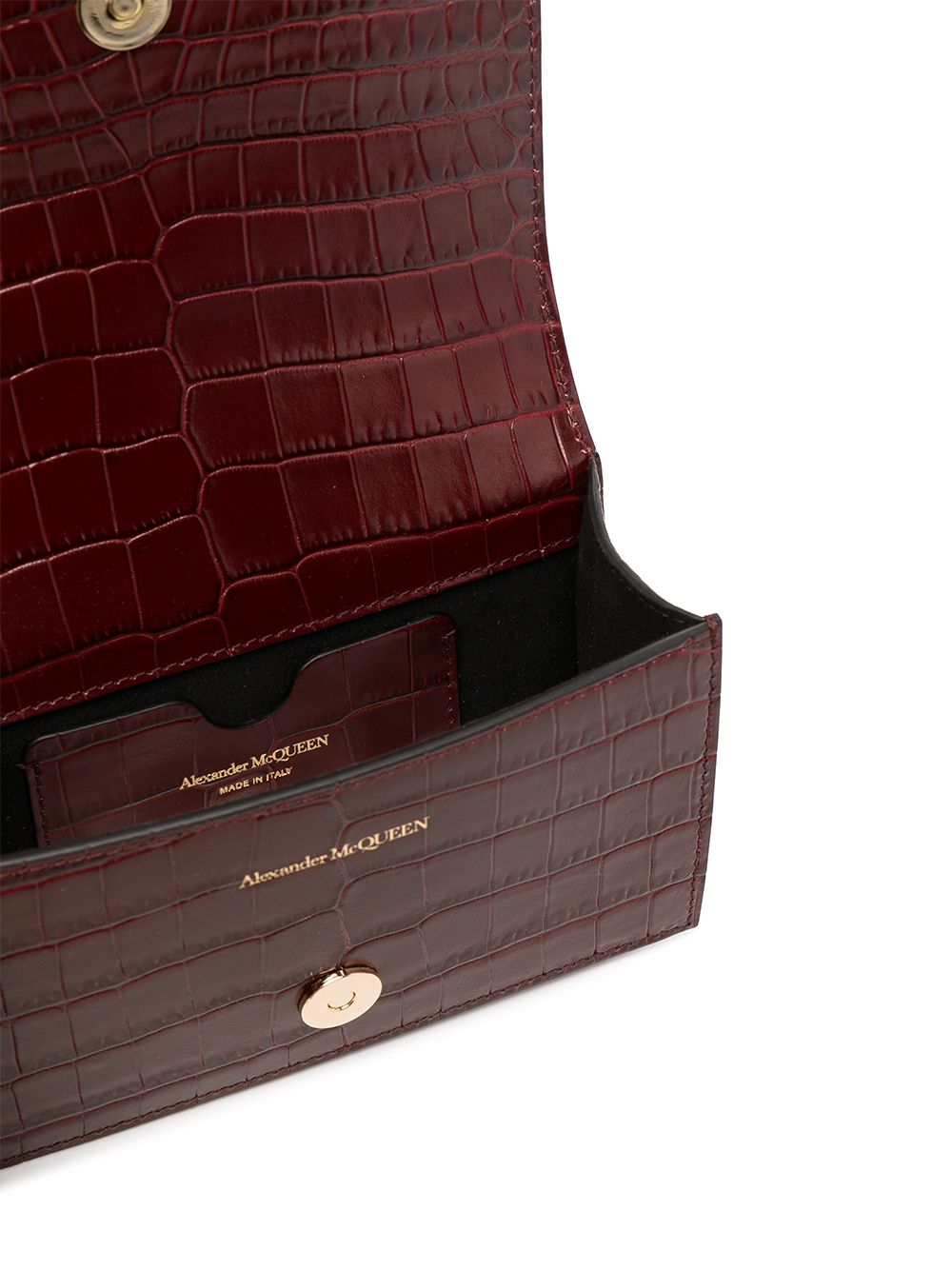 Alexander McQueen Jewelled crocodile-effect satchel