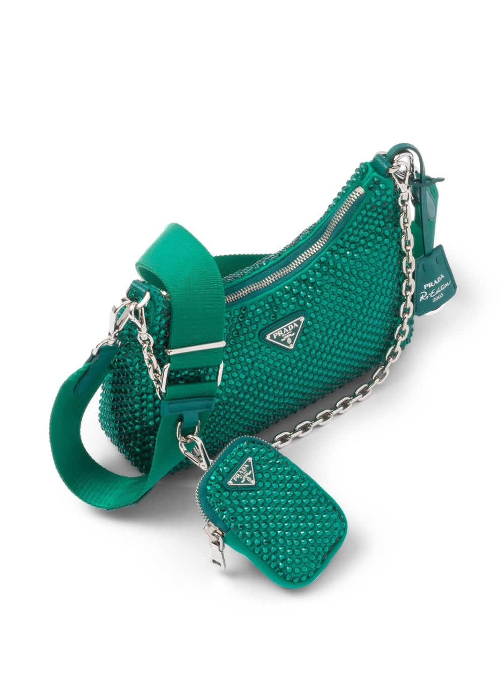 Pra*a re-edition 2005 crystal-embellished shoulder bag