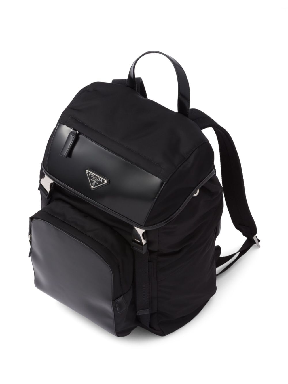 Pra*a triangle-logo panelled backpack
