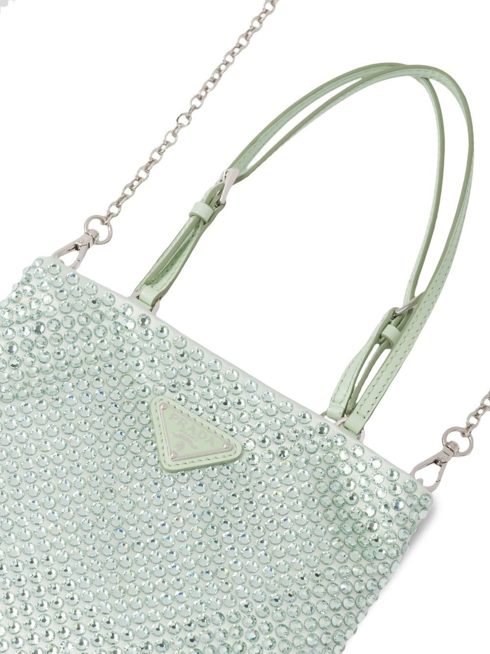Pra*a crystal-embellished satin handbag