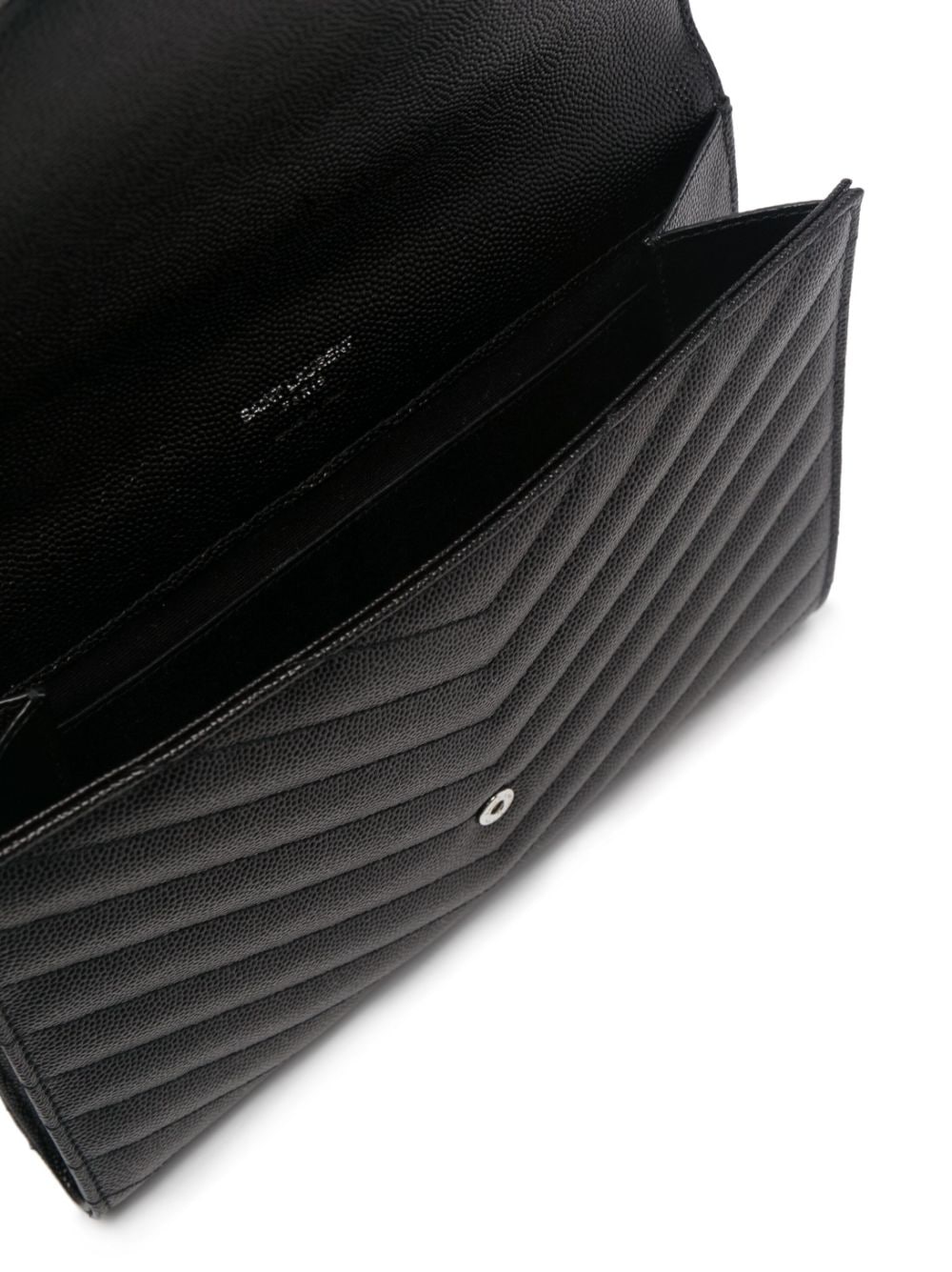 Saint Laurent logo-plaque chevron-quilt clutch bag