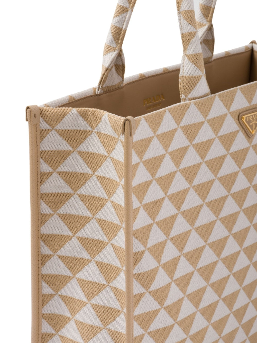 Pra*a large symbole embroidered tote bag