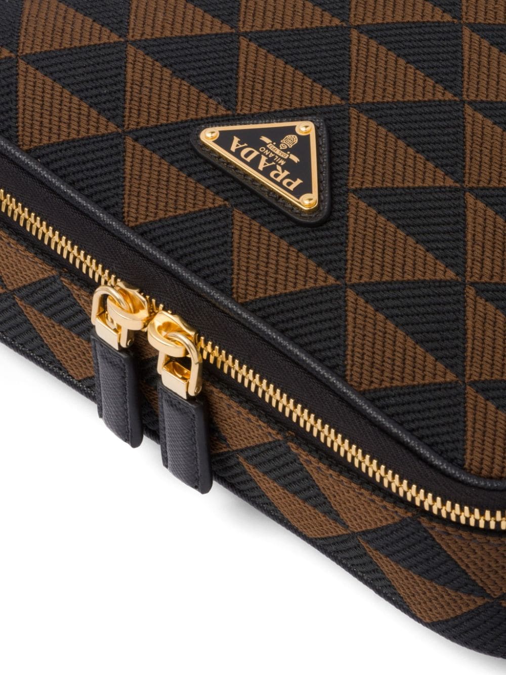 Pra*a symbole embroidered messenger bag