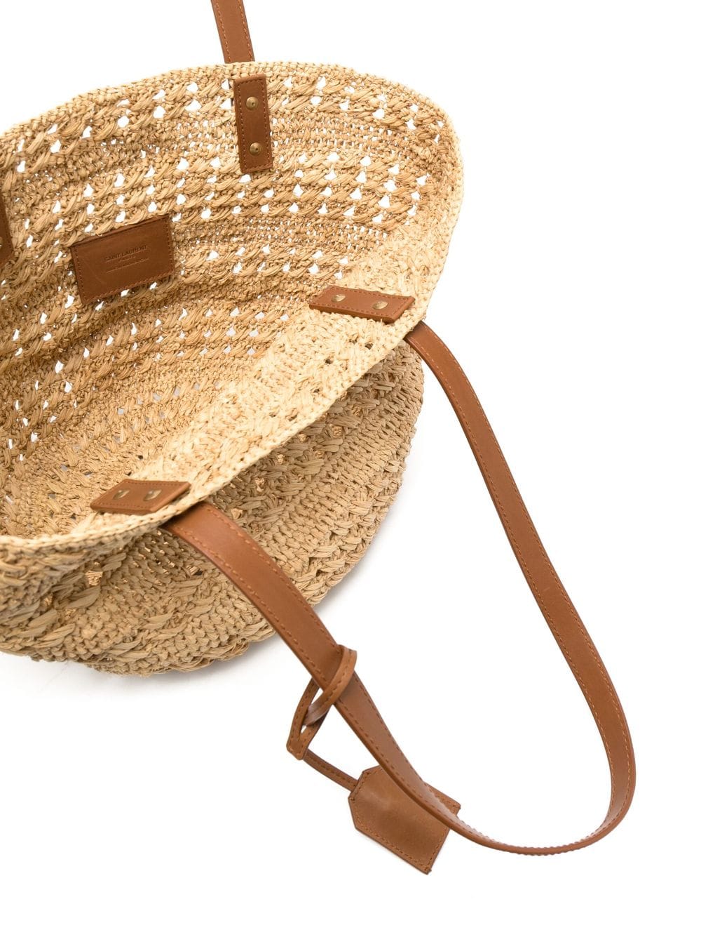 Saint Laurent crocheted raffia tote bag