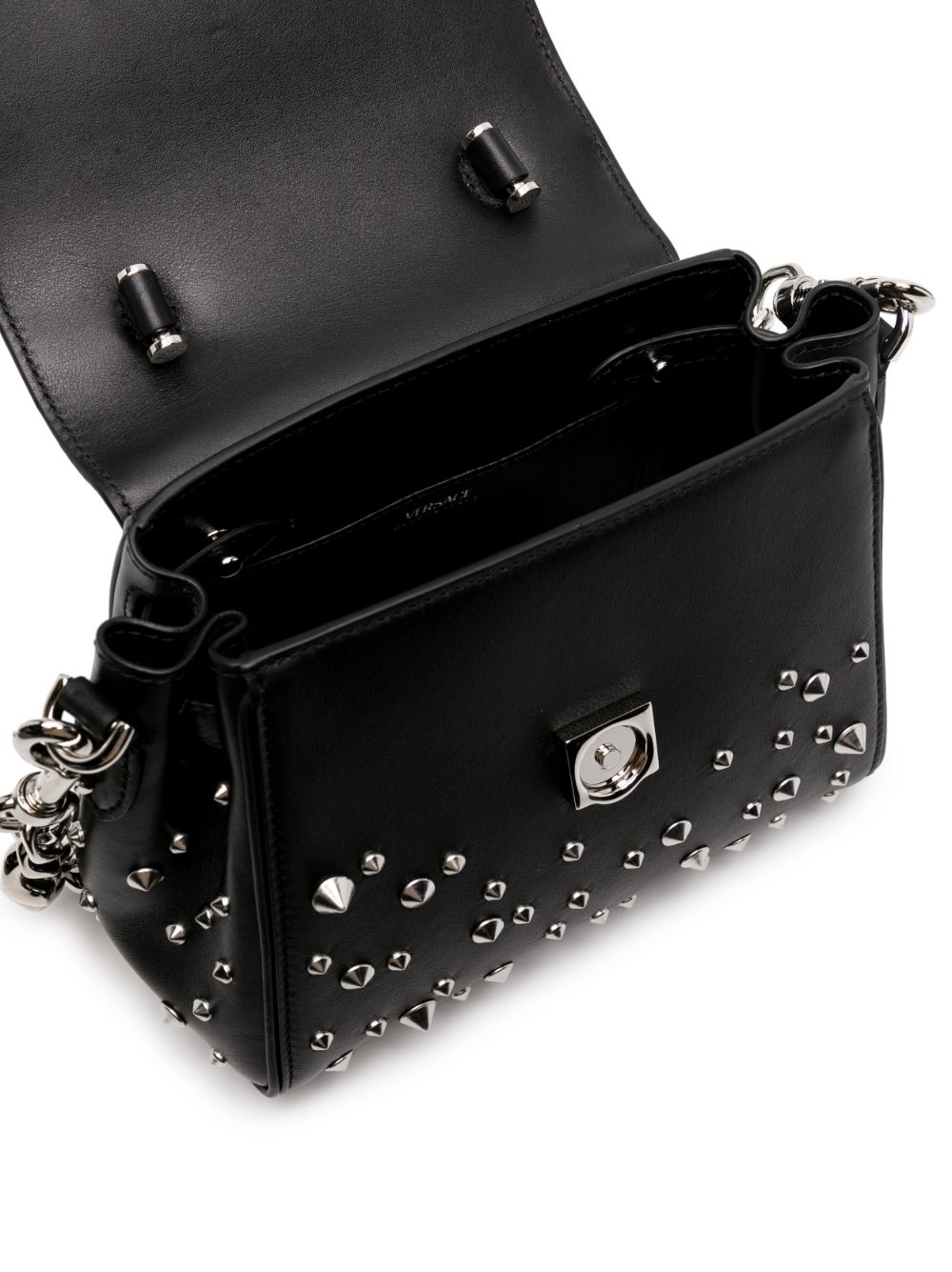 Versace small La Medusa studded top-handle bag