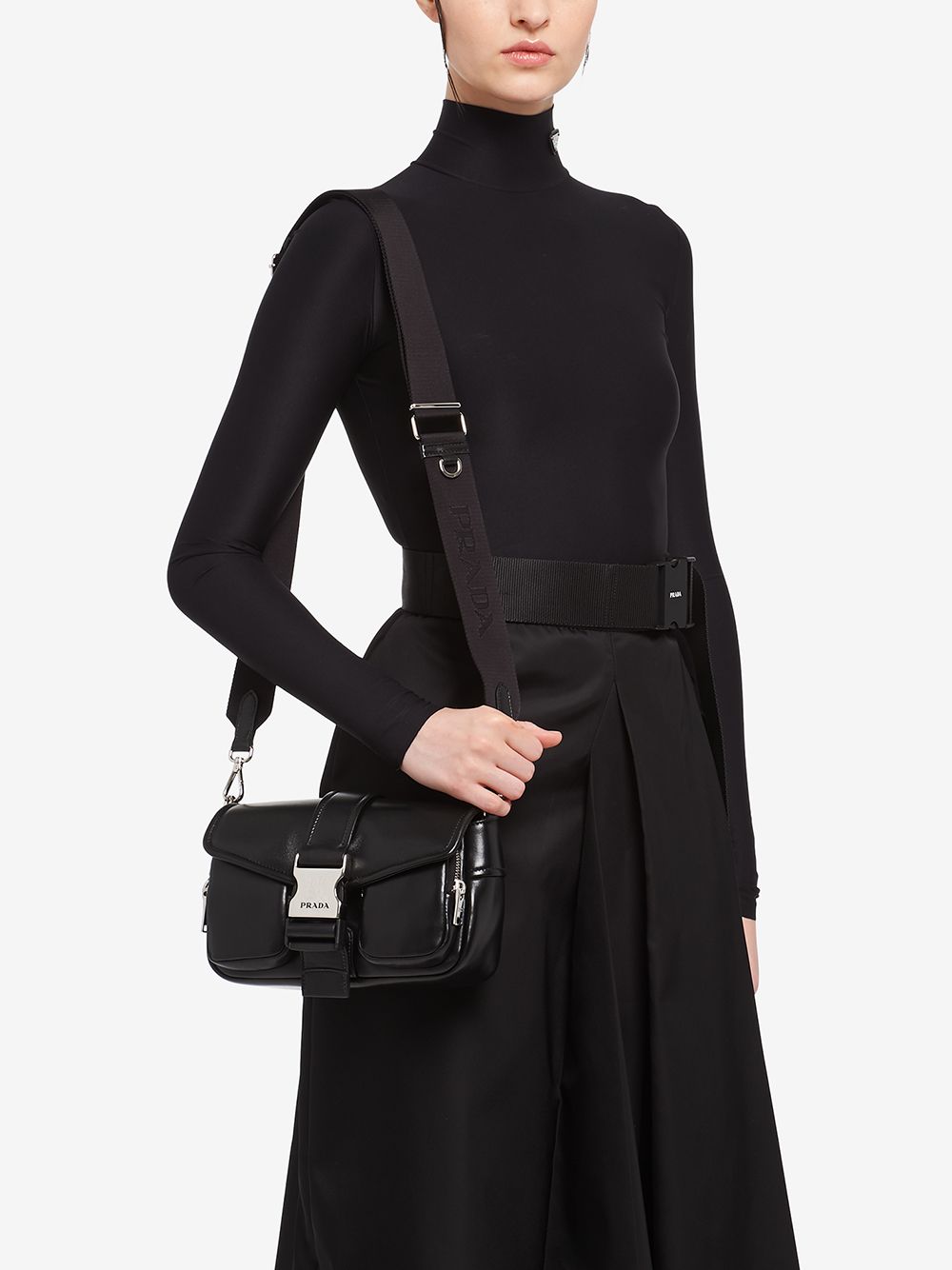 Pra*a pocket nappa leather bag