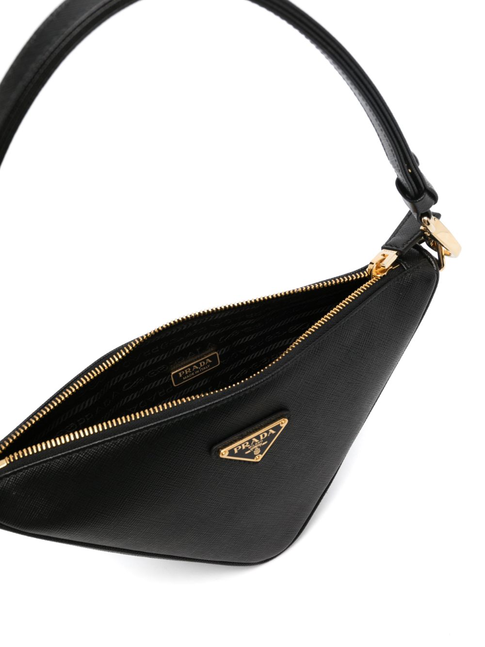 Pra*a triangle leather shoulder bag