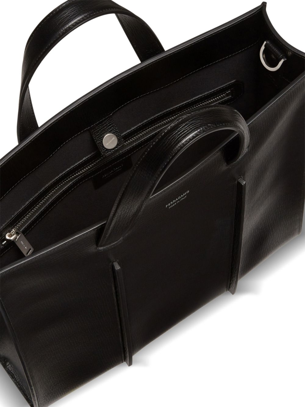 Ferragamo logo-print leather tote bag