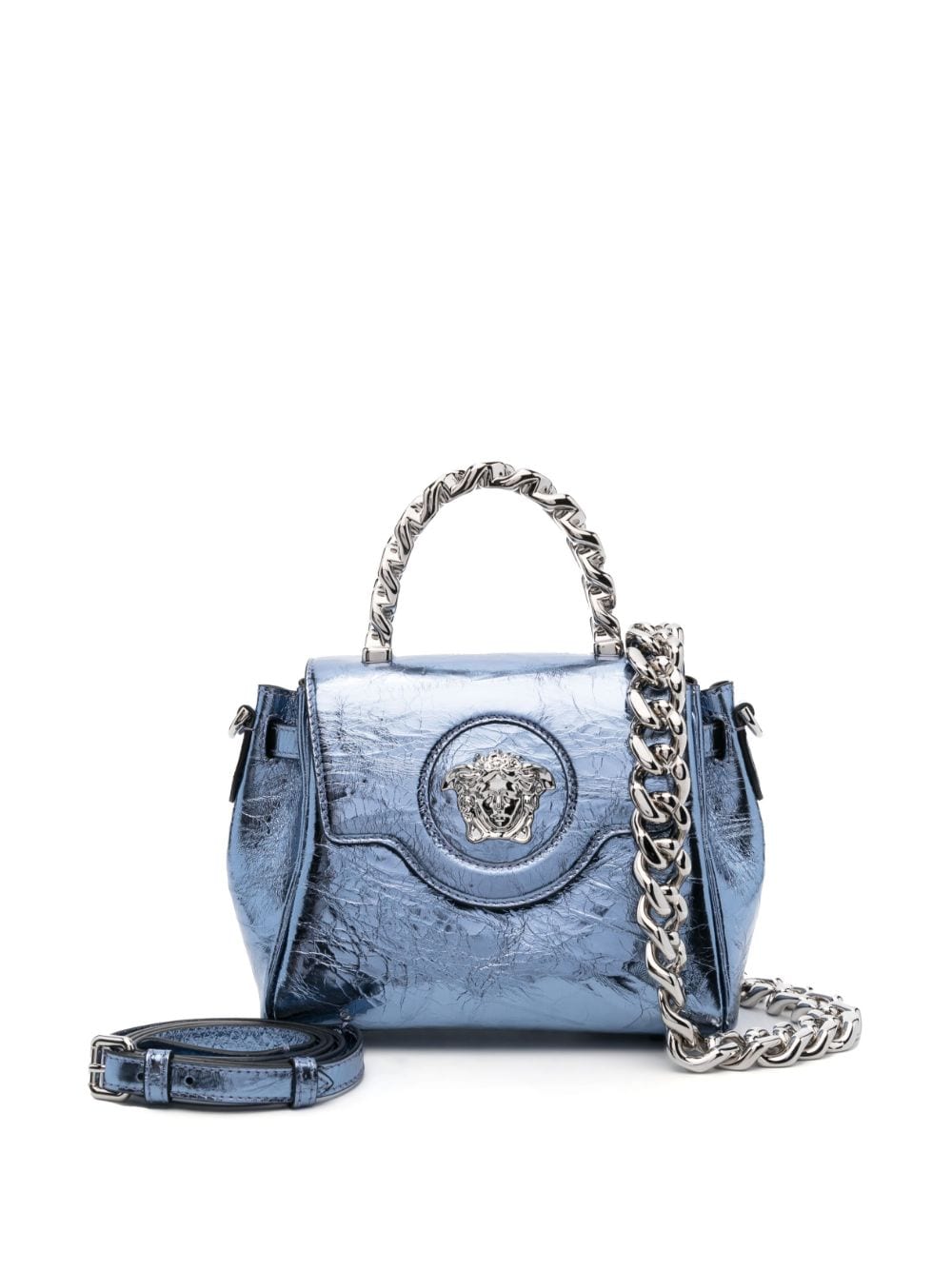 Versace small La Medusa Metallic leather tote bag