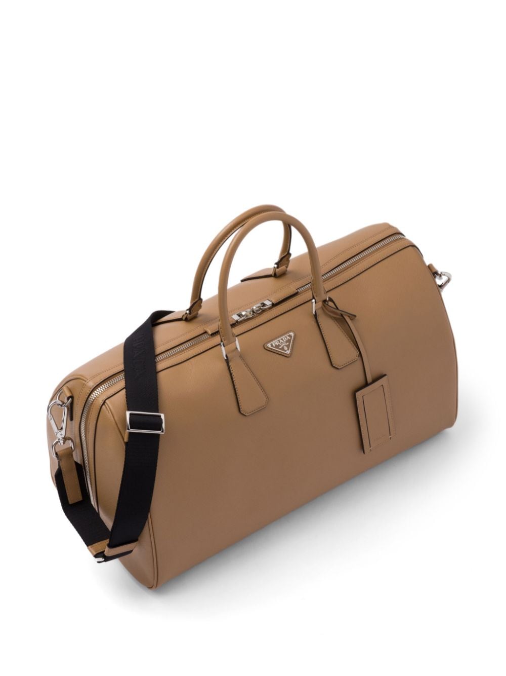 Pra*a triangle-logo leather bag