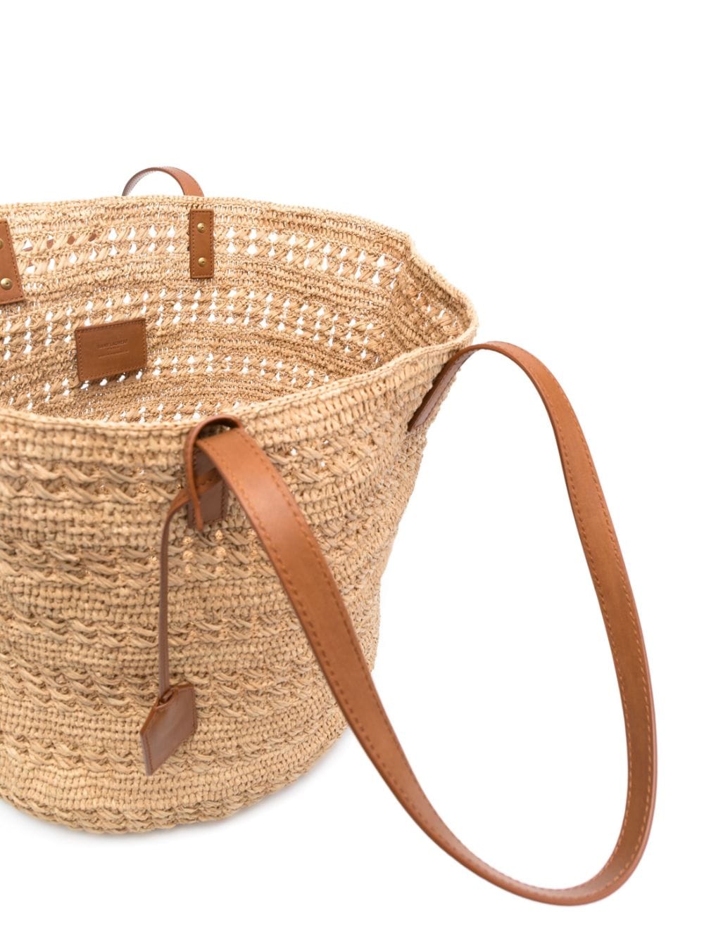 Saint Laurent interwoven raffia tote