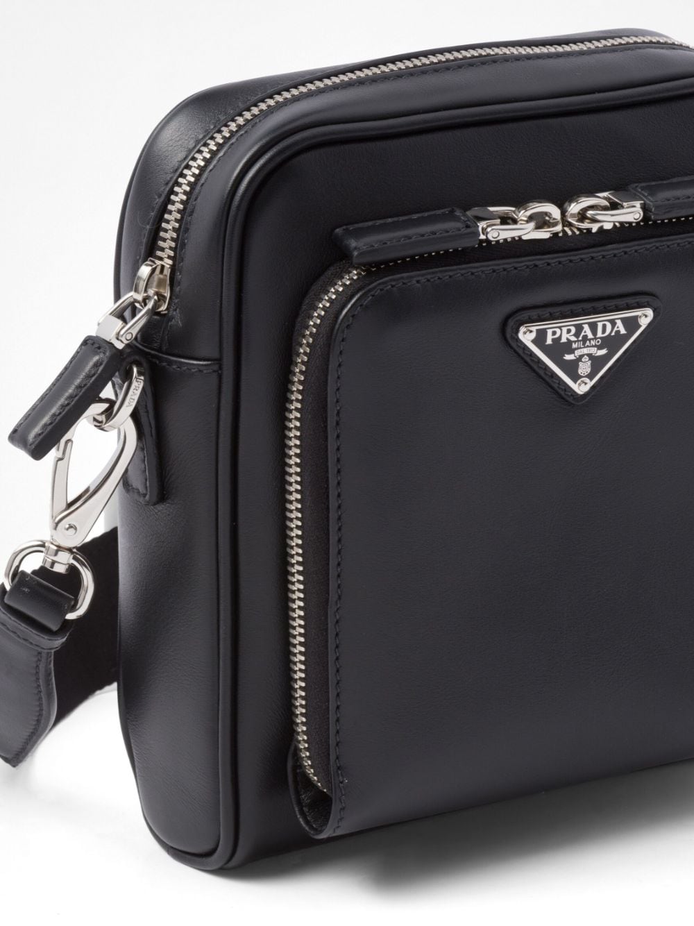 Pra*a triangle-logo leather shoulder bag