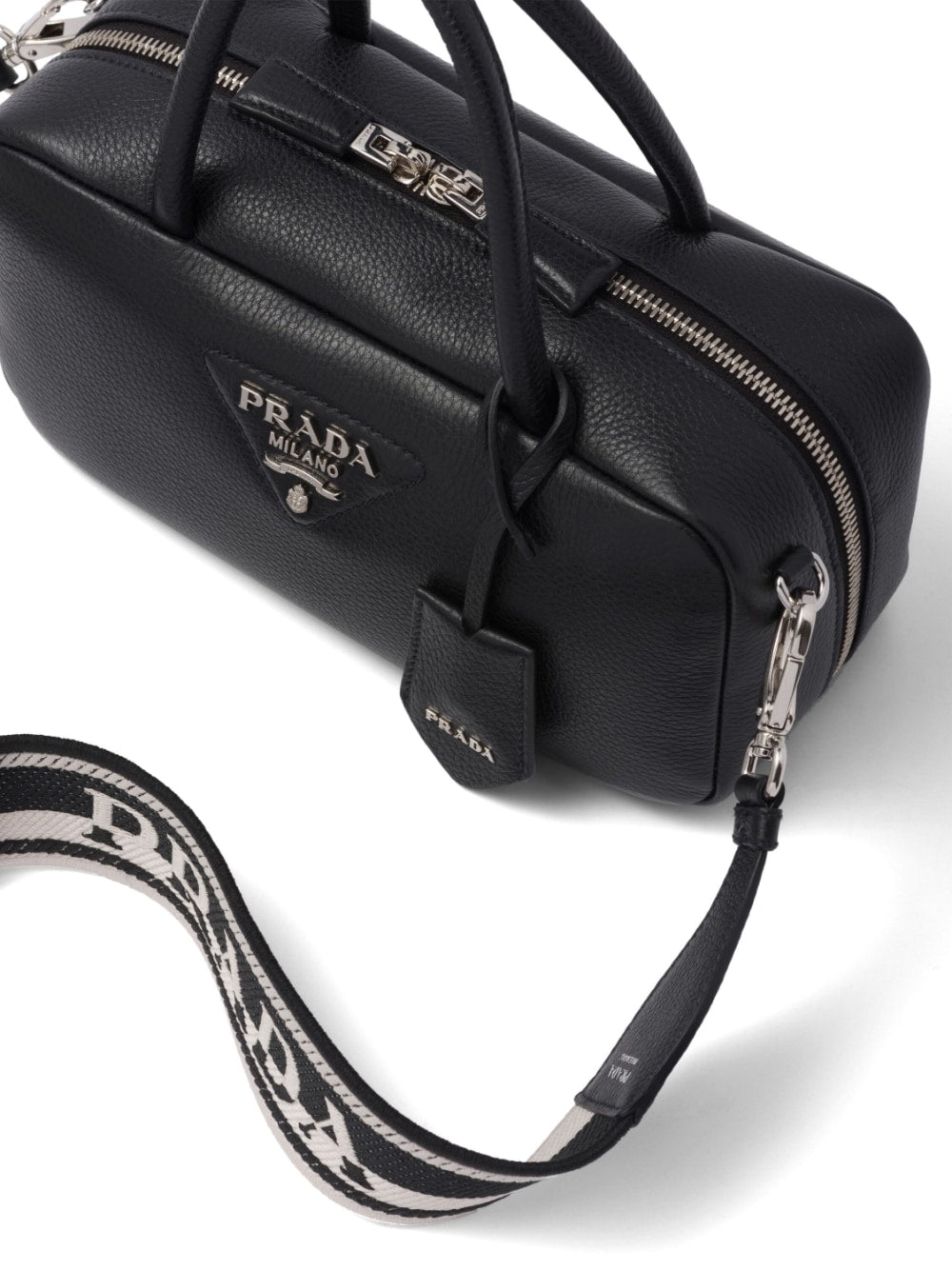 Pra*a logo-lettering top-handle bag