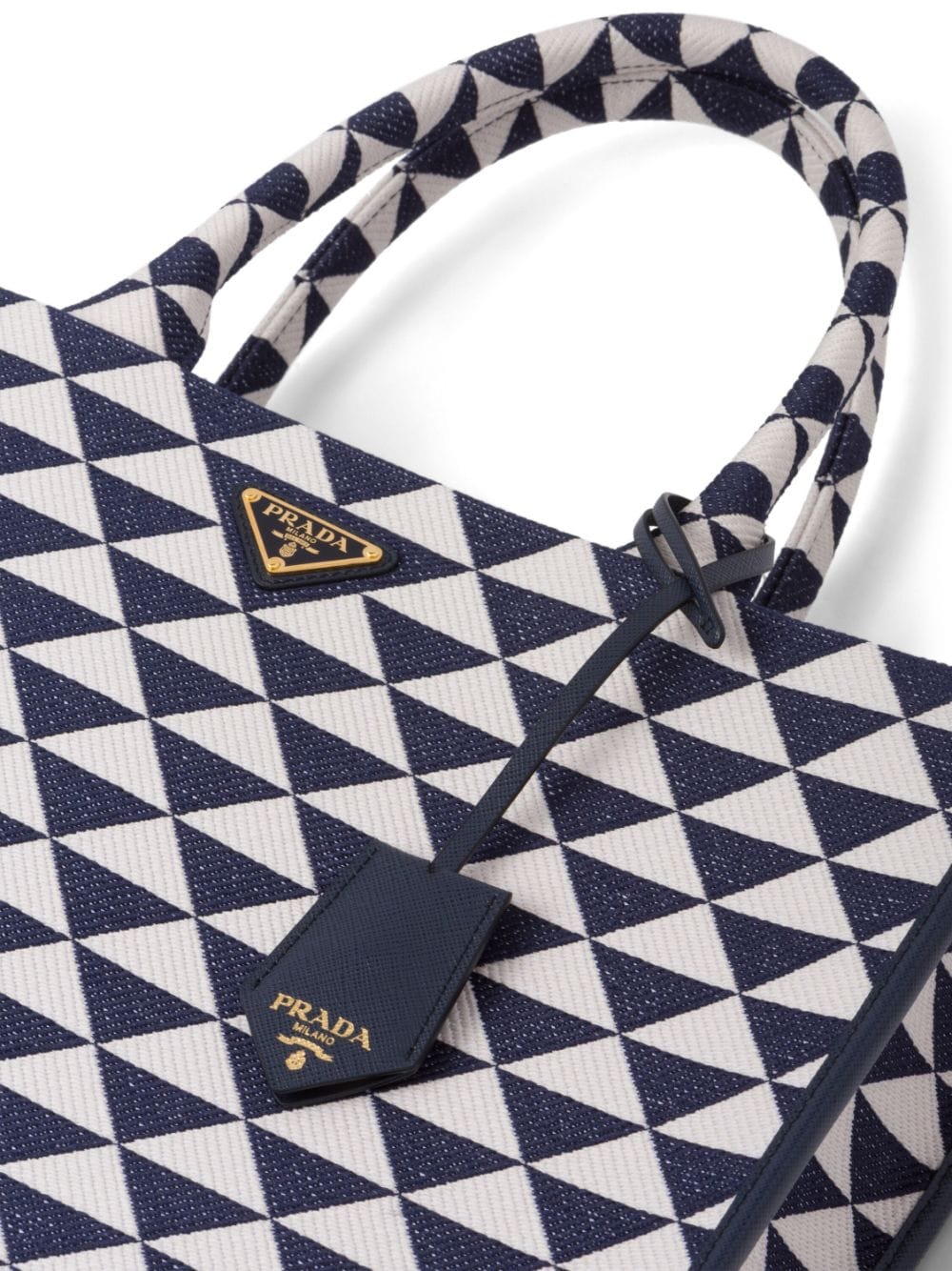 Pra*a large symbole embroidered tote bag