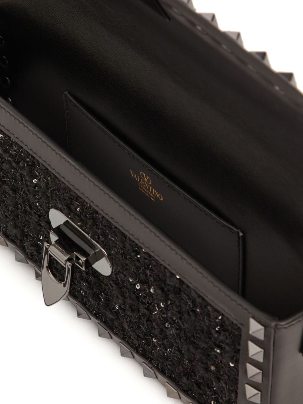 Valentino Garavani Rockstud23 E/W tweed shoulder bag