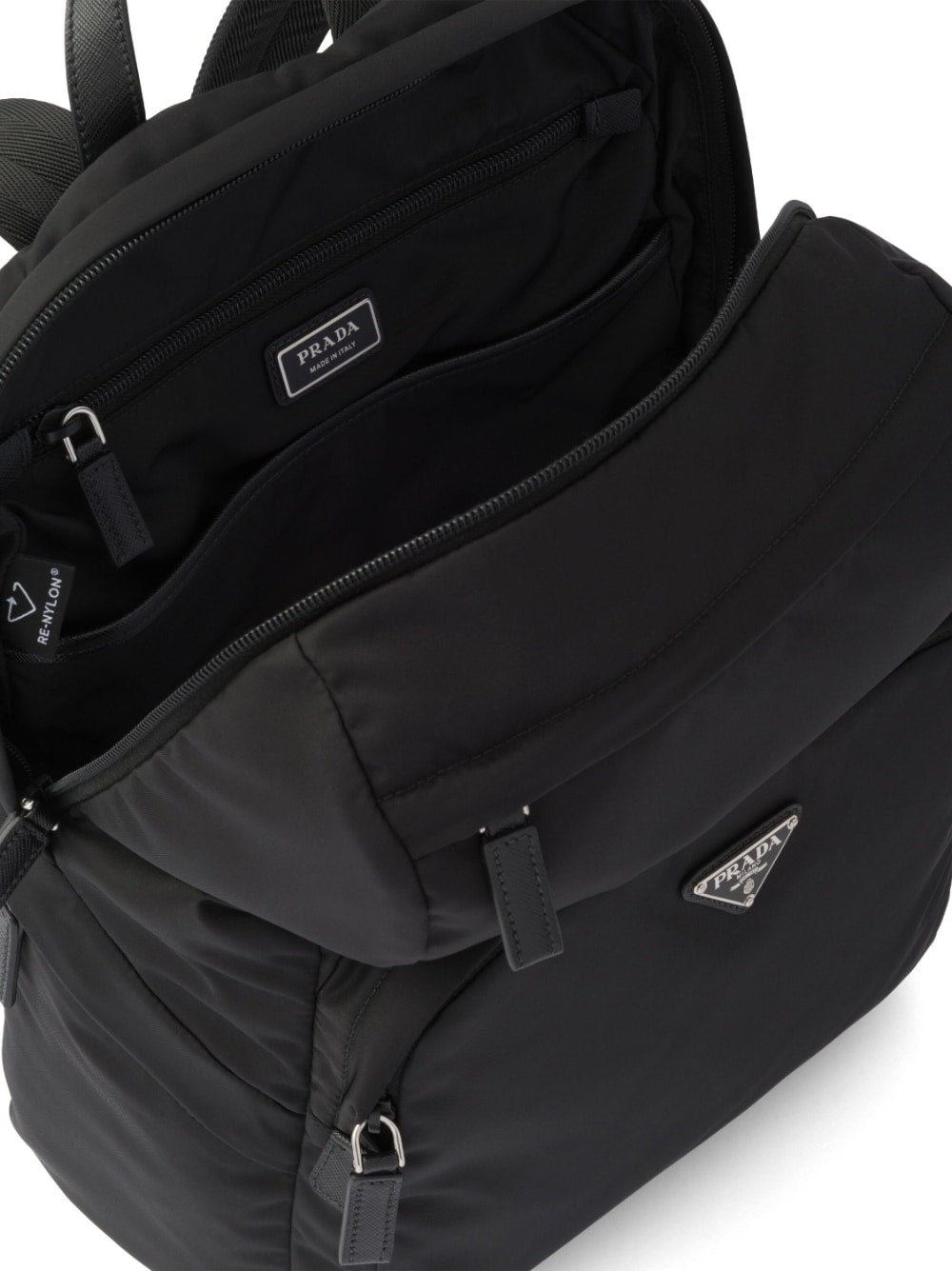 Pra*a triangle-logo zipped backpack