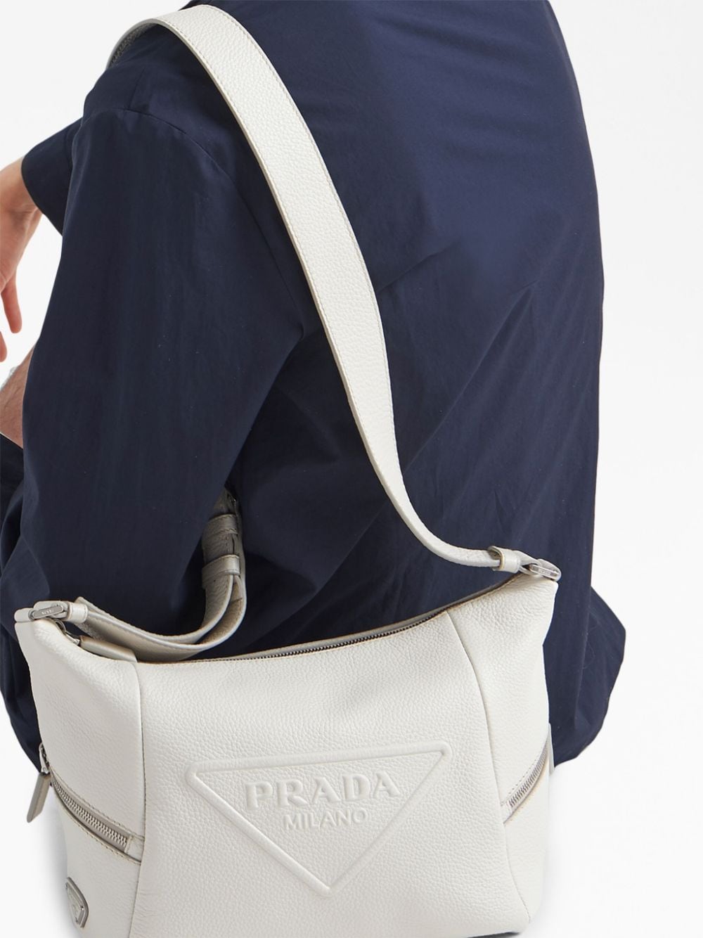 Pra*a debossed-logo shoulder bag