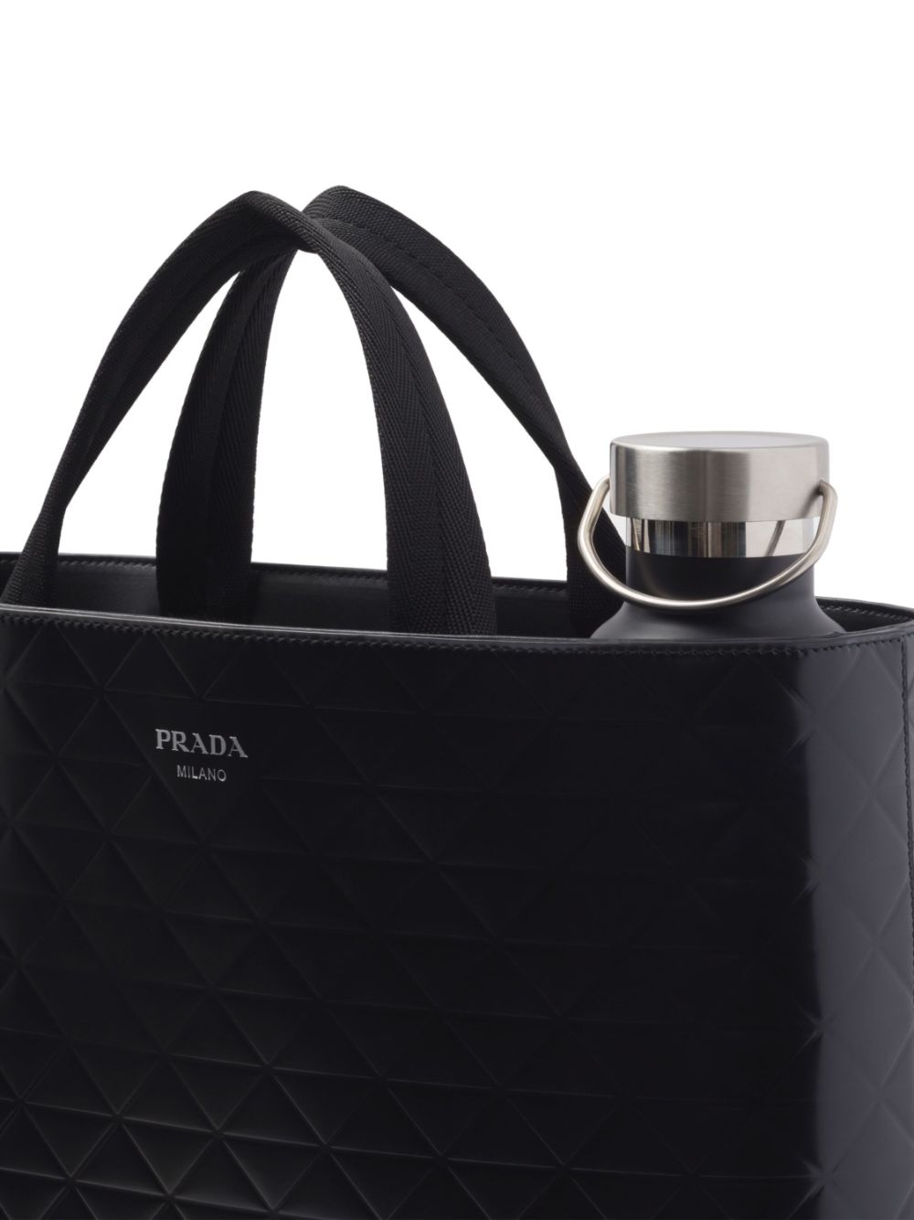 Pra*a embossed-print leather tote bag