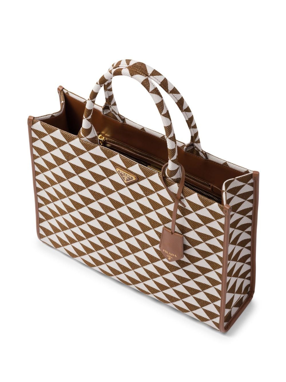 Pra*a large symbole embroidered tote bag