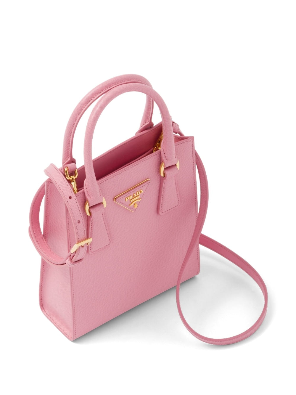 Pra*a triangle-logo saffiano leather tote bag