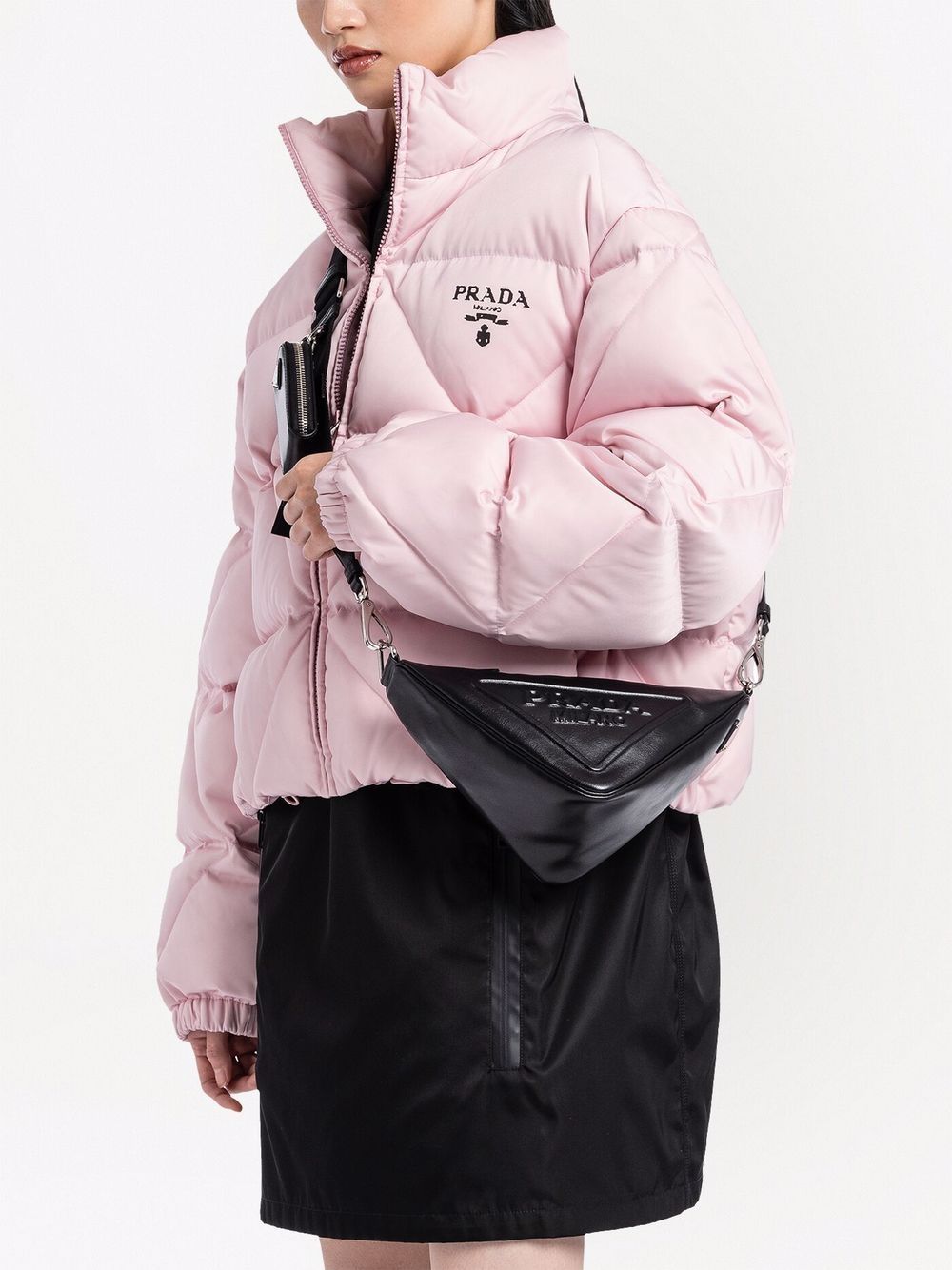 Pra*a logo plaque shoulder bag